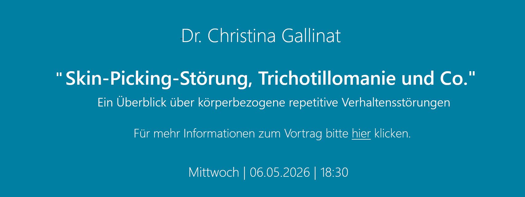 Fachvortrag 06.05.2026 Gallinat, Skin Picking und Co.